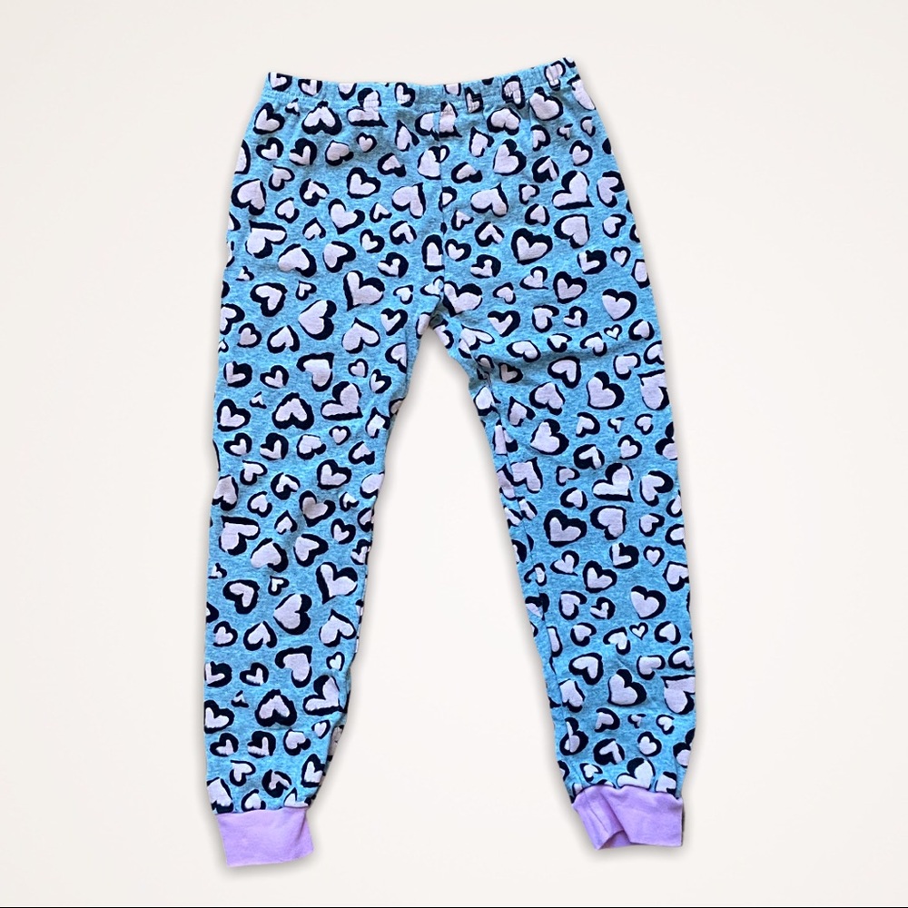 Little Pajamas Girls Gray Pajama Pants Pink Hearts Size 7